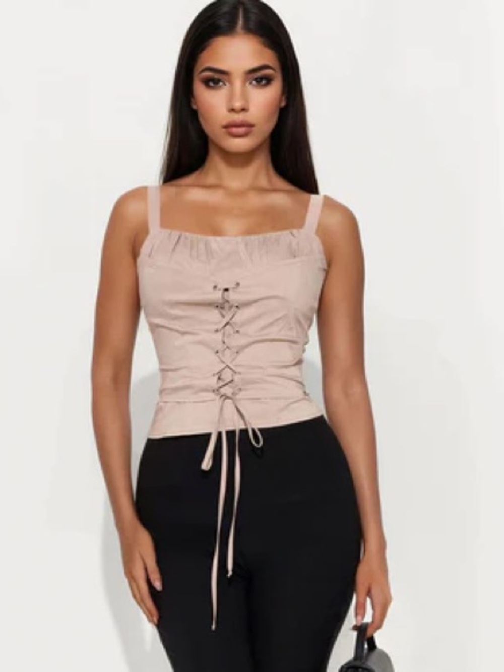 Dream of Me Lace Up Poplin Top NEW 🏷️